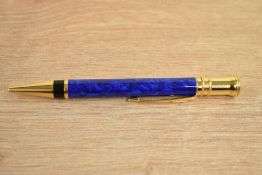 A Parker Duofold ballpoint pen in lapis lazulii