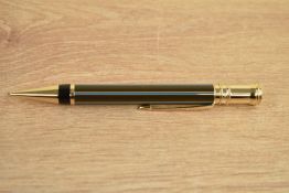 A Parker Duofold propelling pencil in Chocolate pinstripe