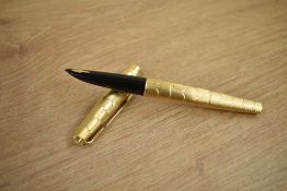 A Parker 61 Stratus converter fill fountain pen in rolled gold