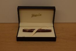 A boxed Stipula Isola Vulcano piston fill limited edition (1/40) fountain pen in pearl and black