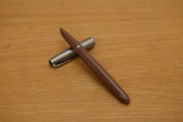 A Parker 51 MKII Demi aerometric fill fountain pen in cocoa with lustraloy cap.