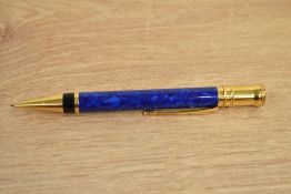A Parker Duofold propelling pencil in lapis lazulii