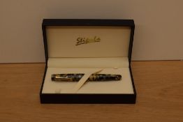 A boxed Stipula Isola Stromboli piston fill limited edition (31/40) fountain pen in red and pink