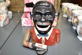 A starkies patient cast metal jolly gent money box, 15cm.