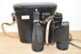 A pair of Carl Zeiss Jena binoculars with original leather case, model Jenoptem 7 x 50 w, multi-
