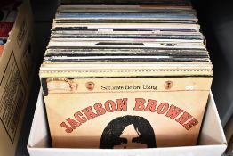 A box of 12' Vinyls, to include Bob Dylon, Van Morrison, Jackson Brown ect, approx 75 vinyl