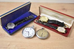 A selection of men's vintage watches, to include a Rotary 17 Jewels Incabloc watch, a Seiko 17