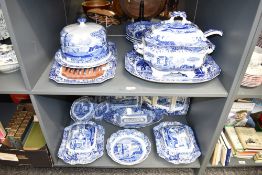 A large collection of Spode ware decorated in the Italian pattern, to include a large cheese dish