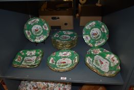 A 19th century earthern ware desert service in the manner of Chelsea or Worcester, decorated with