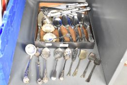 A collection of cutlery, mainly comprising of stainless steel and EPNSS, to include a pair of