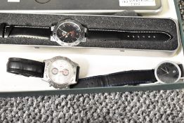 Three Mercedes wristwatches, all of circular form and various design, one in original Mercedes tin