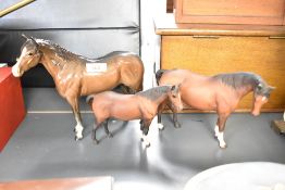 A Beswick pottery throughbred stallion, 1772, in brown designed by Artur Gredington 20cm repair to
