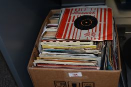 A large box of 7' mixed genre singles, to include C+C Music Factory, Lisa Stansfeild, Nine2Five ect,