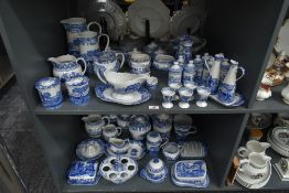A large and varied collection of Spode Italian pattern blue & white porcelain, to include eight
