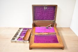 A nice example of a Victorian portable writing slope, decorated with hexagonal inlays and mother