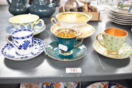 A nice selection of fine bone China cup and saucers, to include Shelley, Heathgote, Sue Pollen,