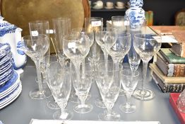 A selection of Rosenthal Polaris style twisted stem iced tea / wine glasses, approx. 17 pieces