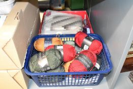 Two boxes of Jaeger matchmaker woollen knitting fabric, various colours and sizes ect