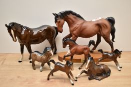 Seven Beswick Pottery and Royal Doulton bone china animal studies, comprising 'Spirit of