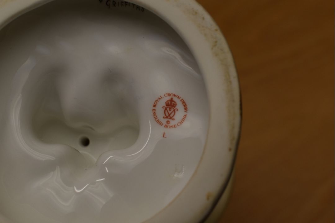 A Royal Crown Derby Millenium mansion house dwarf, marked J Griffiths to underside, measures 16cm - Image 2 of 3
