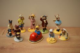 A group of nine Royal Doulton bone china Bunnykins series figures including characters 'Airman