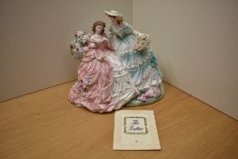 A large Coalport bone china limited edition figure group 'The Letter' designed by Valerie