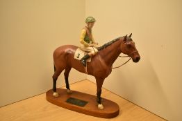 A Beswick Pottery connoisseur model of Nijinsky with Lester Piggott up model number 2345 designed by