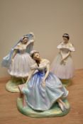 A group of three Royal Doulton bone china Ballerina figurines 'La Sylphide' HN 2138, 'Giselle' HN
