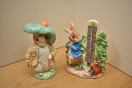 A Royal Albert Beatrix Potter 'Benjamin Bunny' figure sold together with Peter Rabbit in the form of