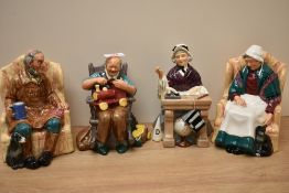 A group of four Royal Doulton bone china figures comprising 'Uncle Ned' HN 2094, 'Forty Winks' HN