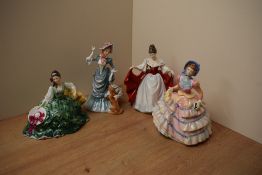 A group of four Royal Doulton figures comprising 'Sara' HN 2265, 'Elyse' HN 2474, 'Loyal Friend'