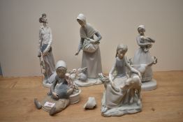 A selection of Lladro and Nao by Lladro porcelain figures/ figurines comprising Don Quixote