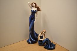 Two Leonardo Collection Sophistication figurines, one modelled standing the other seated measuring