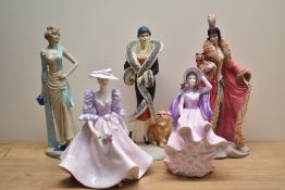 A group of three Coalport porcelain figurines Roaring Twenties edition 'Eve' , 'Bonnie' and 'Millie'