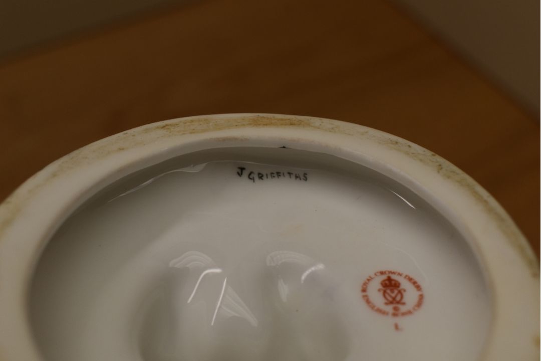 A Royal Crown Derby Millenium mansion house dwarf, marked J Griffiths to underside, measures 16cm - Image 3 of 3