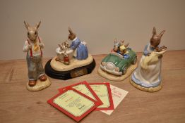 Four limited edition Royal Doulton Bunnykins figures/figure groups comprising 'Father Bunnykins'