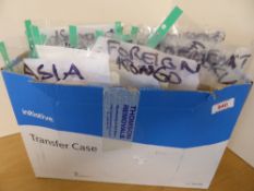 BOX WITH HUNDREDS OF PACKETS, ON AND OFF PAPER BY REGIONS/CONTINENTS Box with various clear