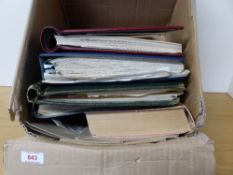 WORLDWIDE STAMP COLLECTIONS IN BOX EARLY TO MID ERA NOTED IN 5 VOLUMES Collection of albums with