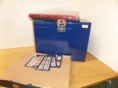 GB + WORLD COLLECTIONS IN ALBUMS AND STOCKCARDS IN METAL CASE Davo album with well filled used