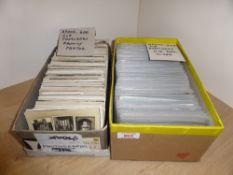 POSTCARDS, 2 BOXES WITH OLD POSTCARDS, UK TOPO & FAMILY PHOTOS APPROX 1000 ITEMS Two boxes with