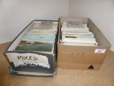 POSTCARDS, 2 BOXES WITH OLD POSTCARDS - MIXED, APPROX 1400 ITEMS Two boxes with around 700 cards