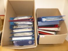 GB & WORLDWIDE COLLECTIONS OF COVERS AND ALBUMS IN 2 BOXES Box with 8 volumes of GB FDC's and some