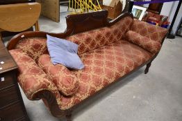 A reproduction roll end settee, width approx. 210cm