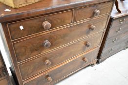 A Victorian mahogany chest of two over three drawers, width approx. 118cm
