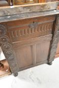 A period oak composite narrow bedding chest, approx. dimensions H91 D44 W73cm