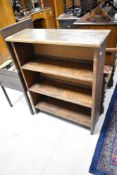 A hardwood low bookshelf