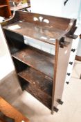 A late 19th or early 20th Century dark oak open bookshelf, height approx. 100cm