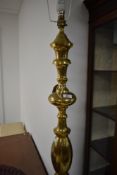 An Indian style brass standard lamp