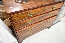 A 19th Century mahogany chest of four long drawers, dimensions approx. W93 D45 H81cm