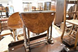 A 19th Century walnut gateleg occasional table, for restoration